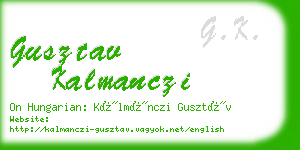 gusztav kalmanczi business card